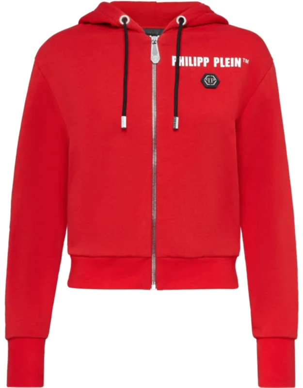 Hoodie Sweatjacket With Crystal Fringe