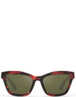 Rolla Bold Rectangular Sunglasses With Green Lenses