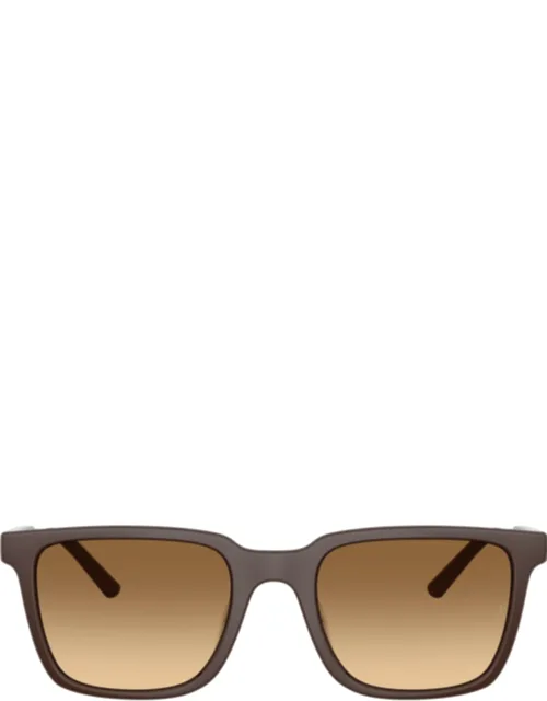Square-frame Sunglasses With Matte Finish And Gradient Lenses