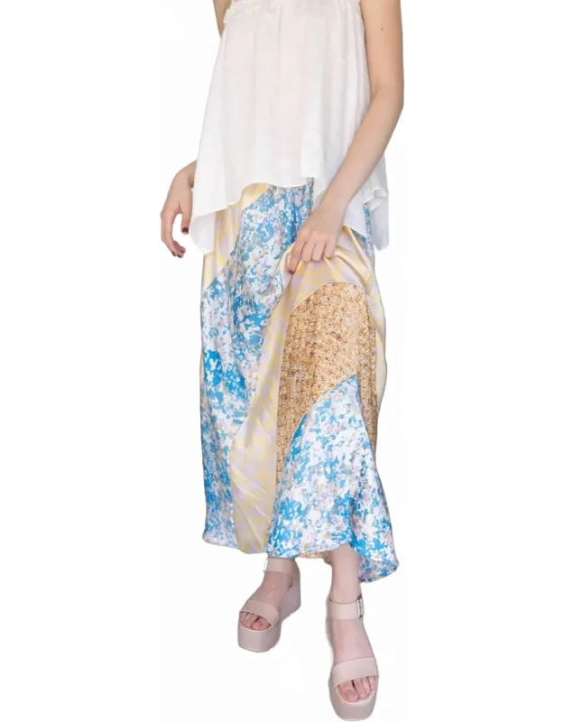 Wildflower Dreams Mixed Floral Midi Skirt