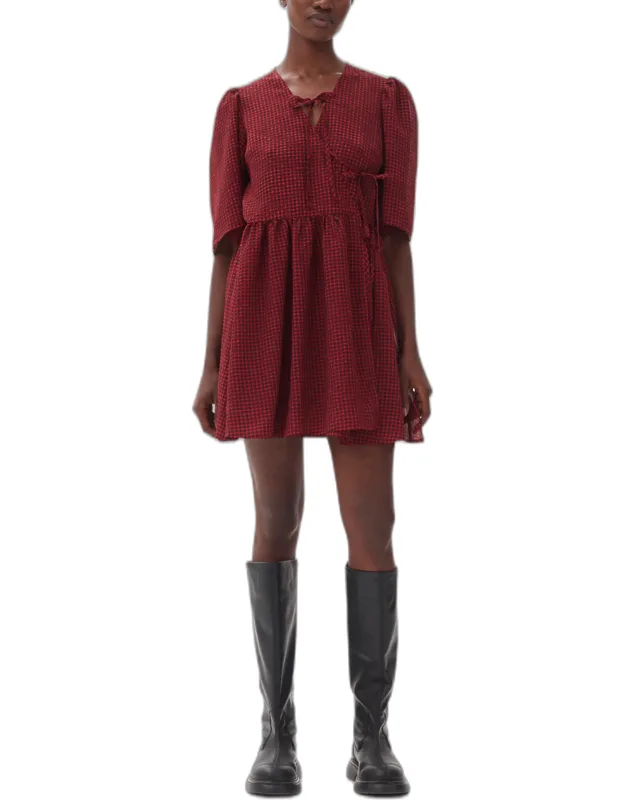 Sheer Tie String Wrap Dress