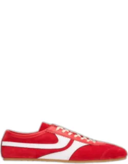 Retro-style Suede & Leather Low-top Sneakers