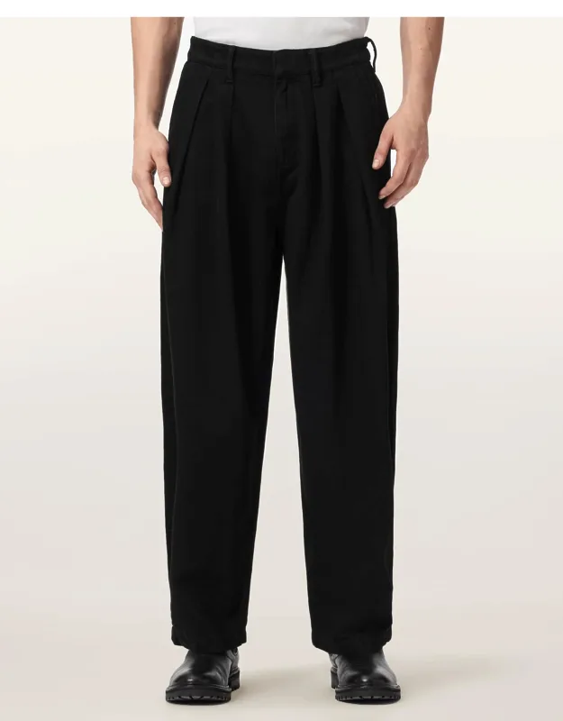 Tapered Leg Pleated Pants