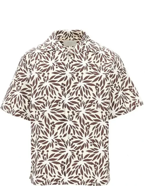 Printed Cotton And Silk Bowling Shirt