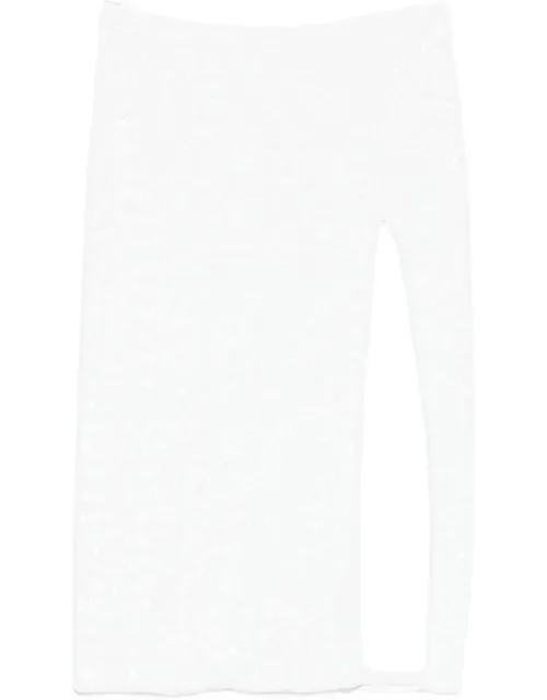 Sequin-embellished Side-slit Midi Skirt