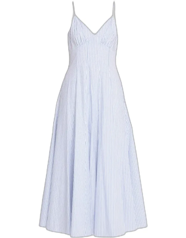 Striped Cotton Poplin Maxi Dress