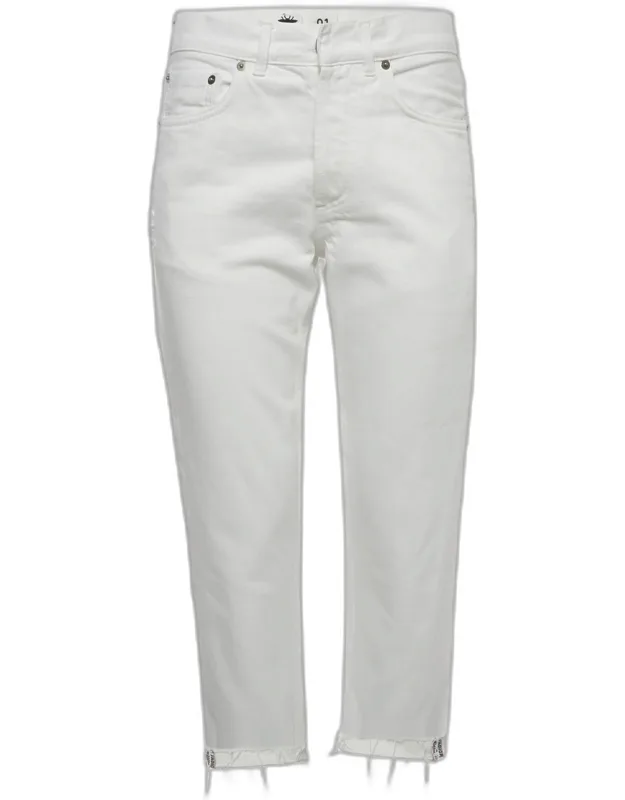 White Denim Straight Fit Jeans