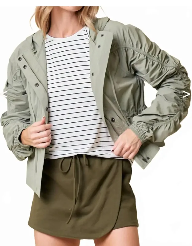 Cinched Sleeve Parachute Jacket
