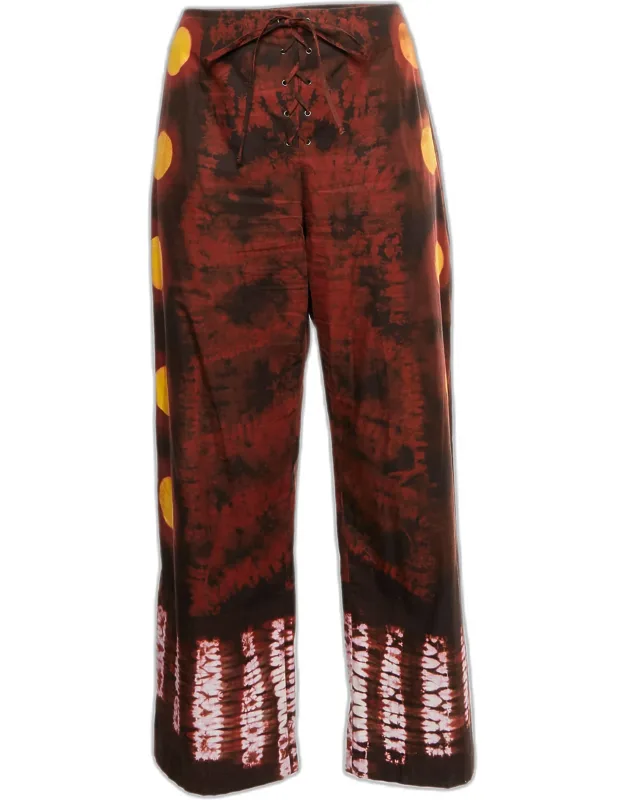 Batik Sun Print Cotton Capri Trousers