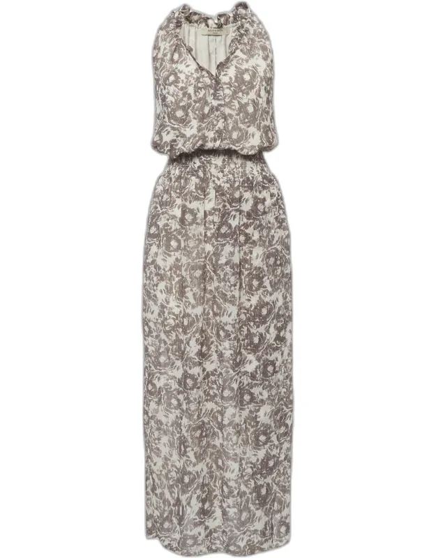 Floral Print Crepe Maxi Dress