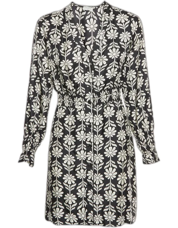 Floral Print Sateen Mini Dress