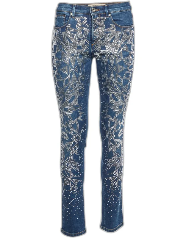 Denim Studded Slim Fit Jeans