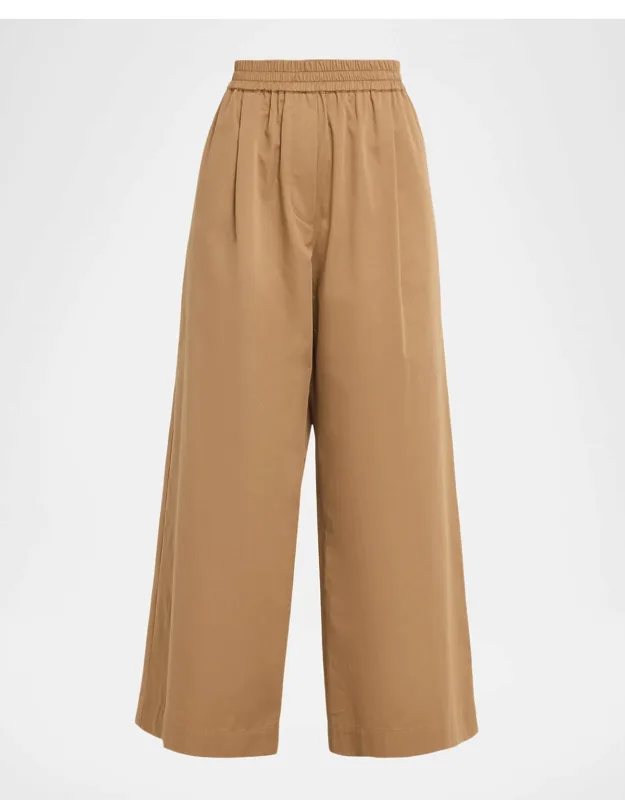 Cropped Wide-leg Cotton Pants