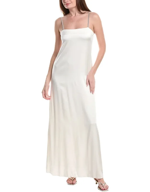 Lingerie Strap Silk-blend Maxi Dress