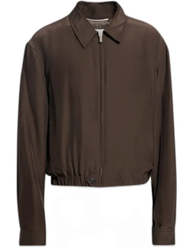 Viscose And Silk Blouson Jacket