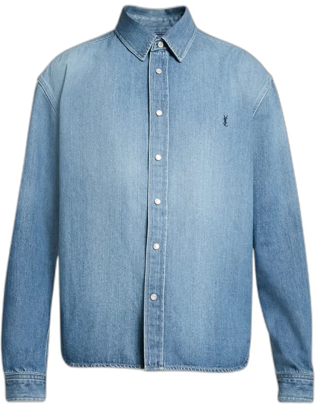 Colorado Embroidered Cassandre Snap-front Denim Shirt