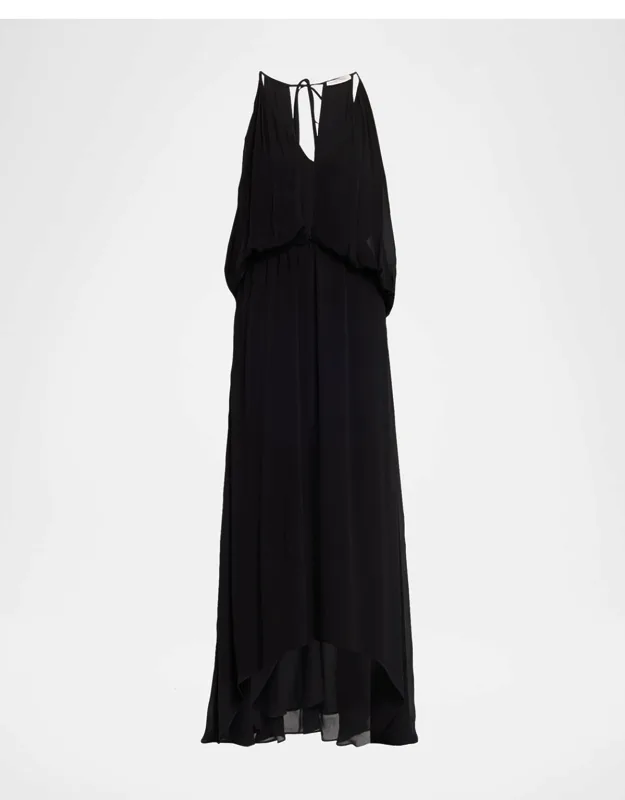 Draped V-neck Maxi Dress