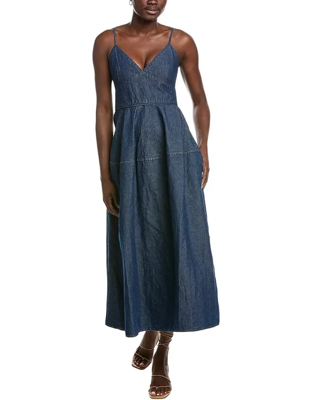 Linen-blend Midi Dress