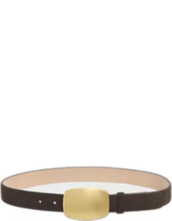 Wyatt Belt With Gold-toned Brass Plaque Buckle