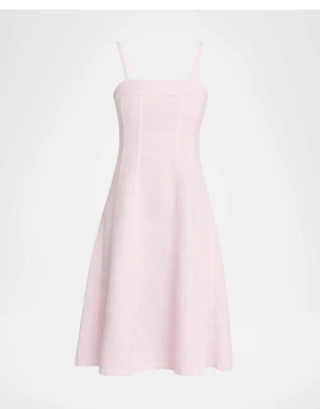 Mitzy Seamed Linen Midi Dress