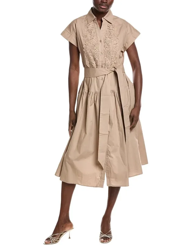 Front Lace Belt Shirtdress