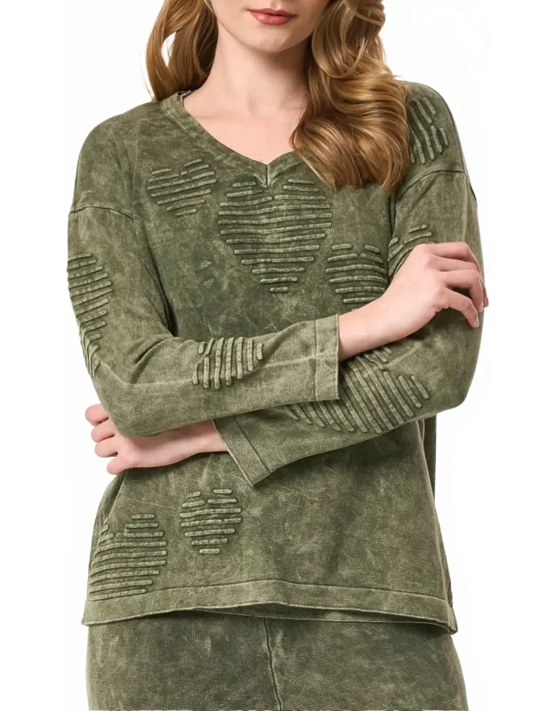 V-neck Heart Sweater