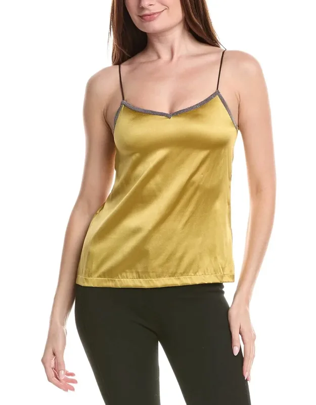 Leather Straps Silk-blend Cami