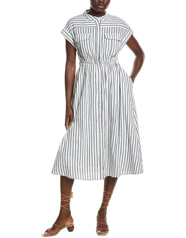 Linen-blend A-line Dress