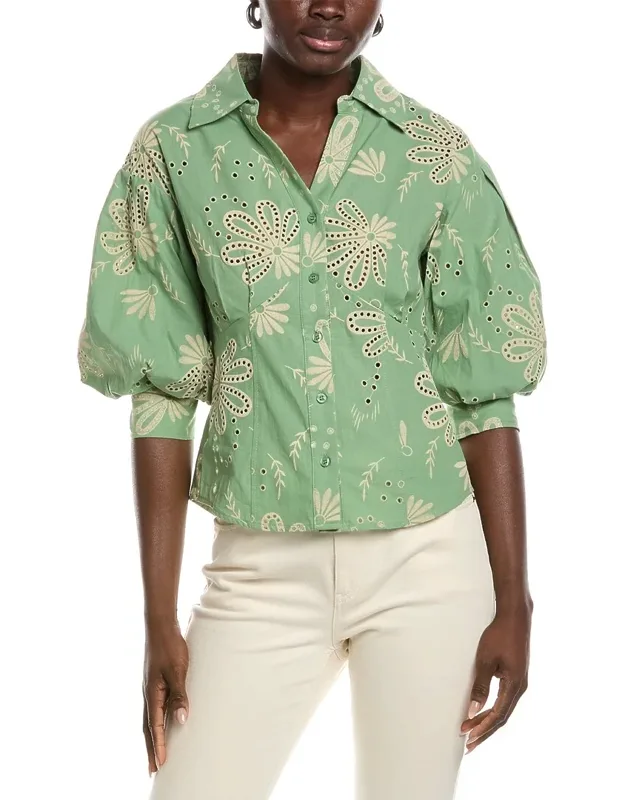 Embroidered Eyelet Blouse