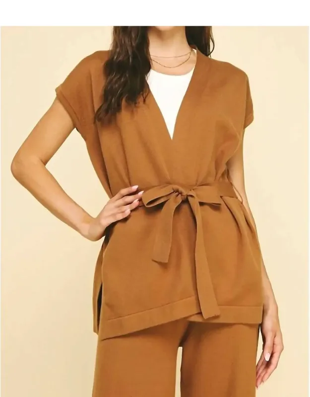 Front Tie Blazer Vest