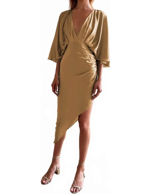 V Neck Midi Dress