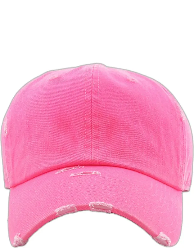 Plain Vintage Baseball Cap - Adjustable Crown Circumference, Brim Height 2.75"