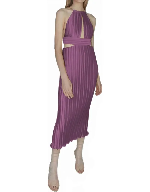 Halter Neck Pleated Dress
