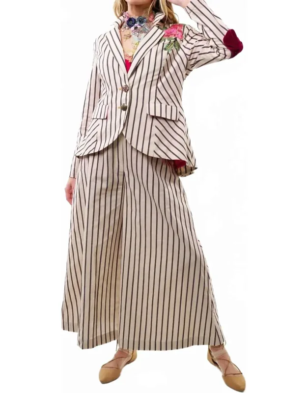 Blazer And Wide Leg Pants Set