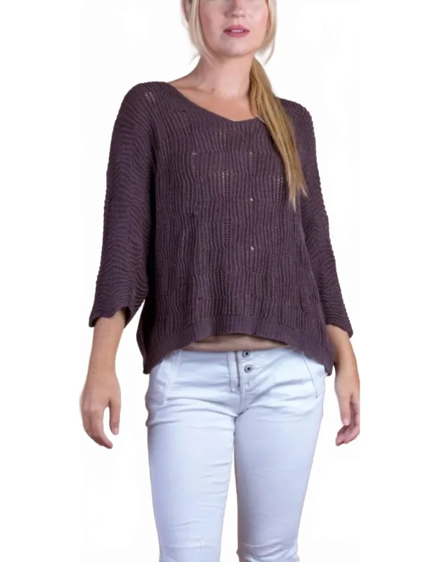 Scacchi Knit Sweater - Scoop Neck, Textured Knit Pattern