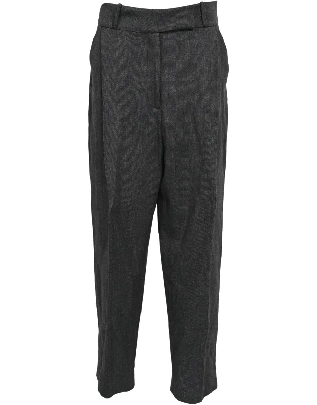 Deep Pleat Wide Leg Trousers