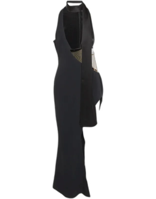 Crepe Cut-out Long Dress