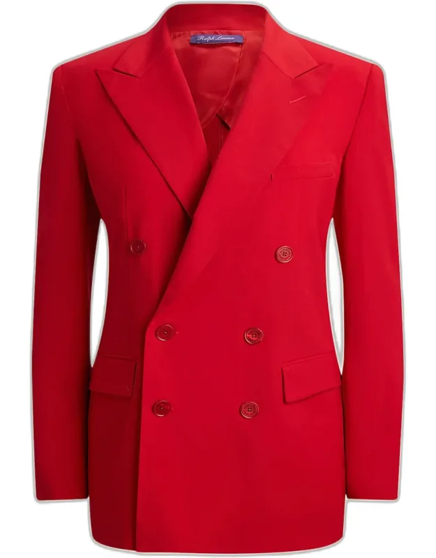 Wool Crepe Double-breasted Blazer