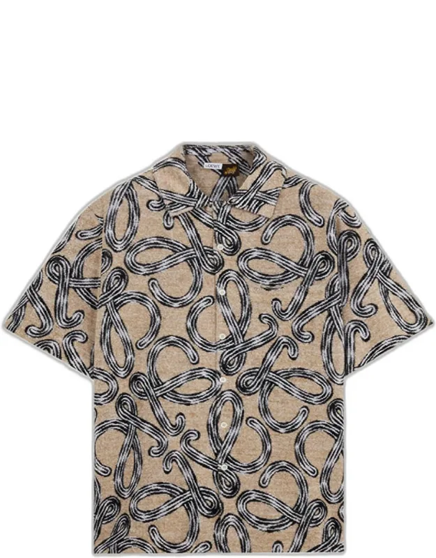 Towel Terry Jacquard L-script Short-sleeve Shirt