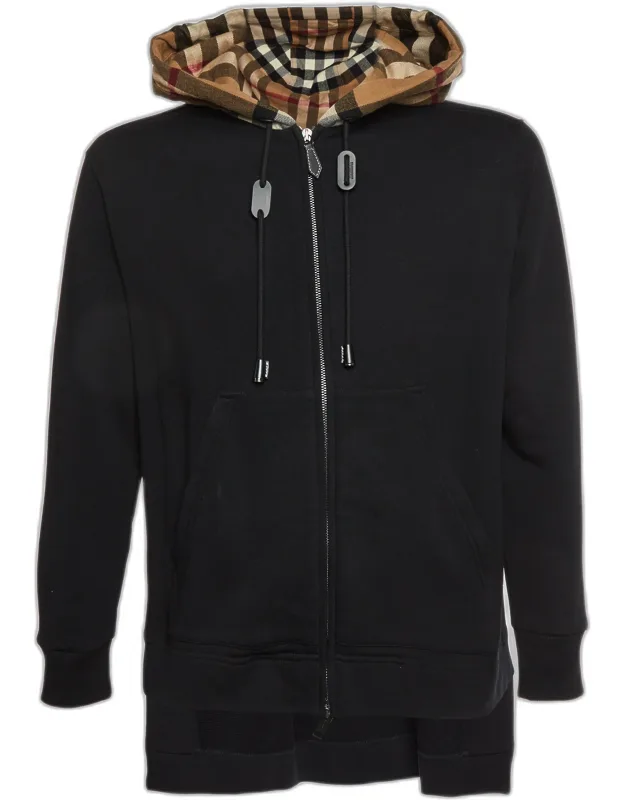 Checked Hooded Zip-up Hoodie