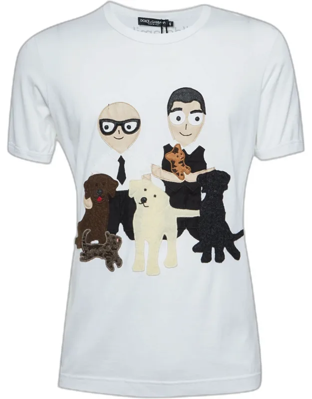 Cotton Applique Crew Neck T-shirt