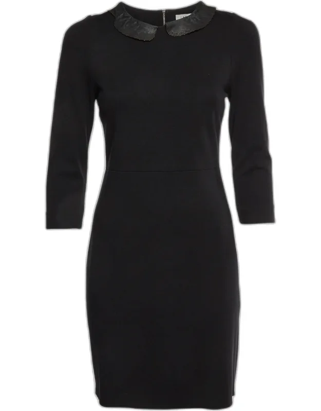 Jersey Peter Pan Collar Knee Length Dress
