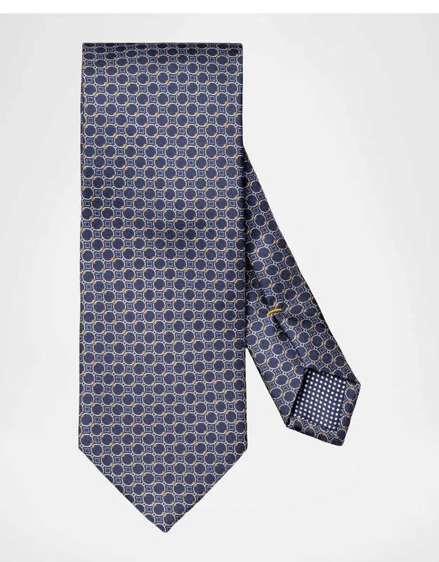 Geometric Circle Print Silk Tie