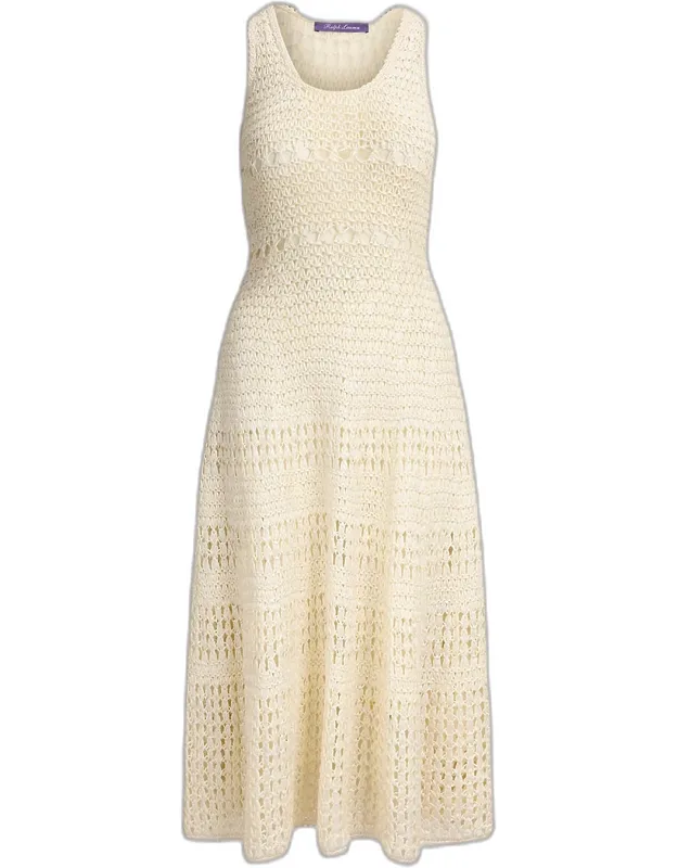Crochet Knit Midi Dress