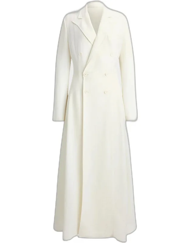 Double-breasted Mesh Midi Blazer Dress