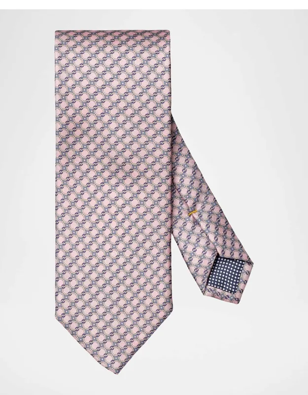Geometric Circle Print Silk Tie