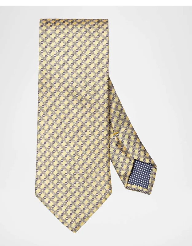 Geometric Circle Print Silk Tie