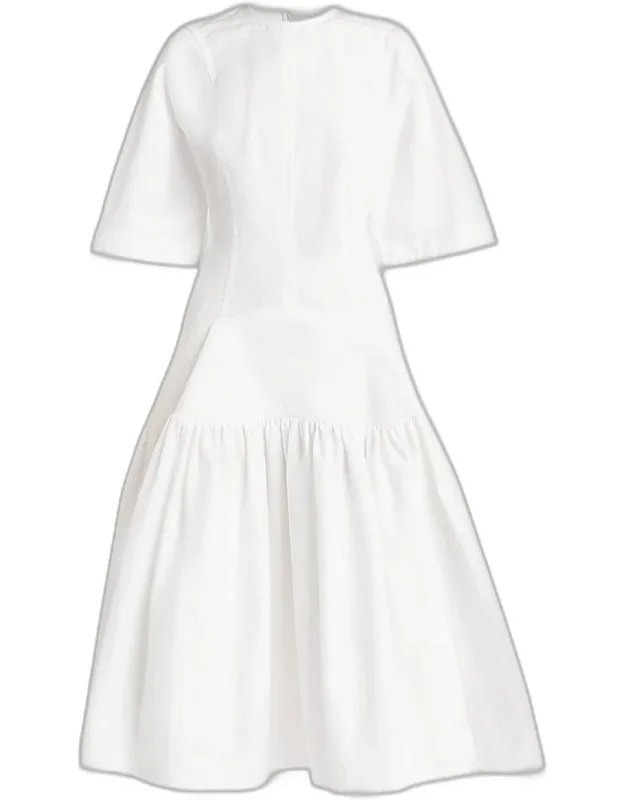 Cotton Voile Drop-waist Midi Dress