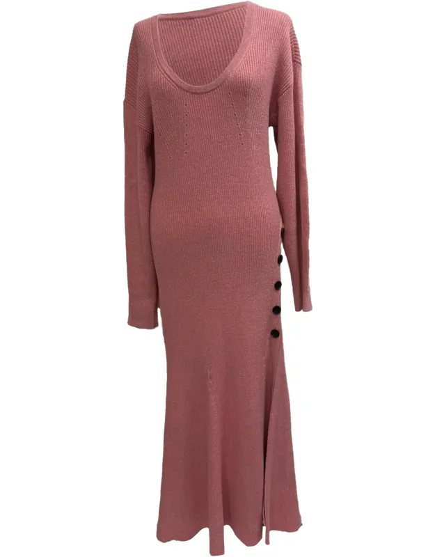 Knitted Scoop Neck Midi Dress