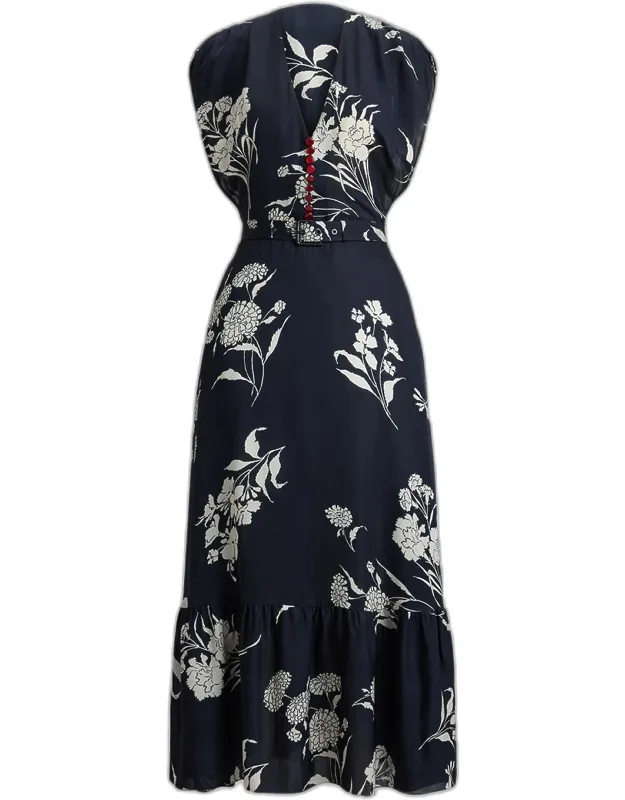 Floral Sleeveless Midi Dress